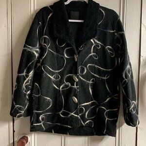 Wooly Bully Black Felted Fleece Jacket Size L